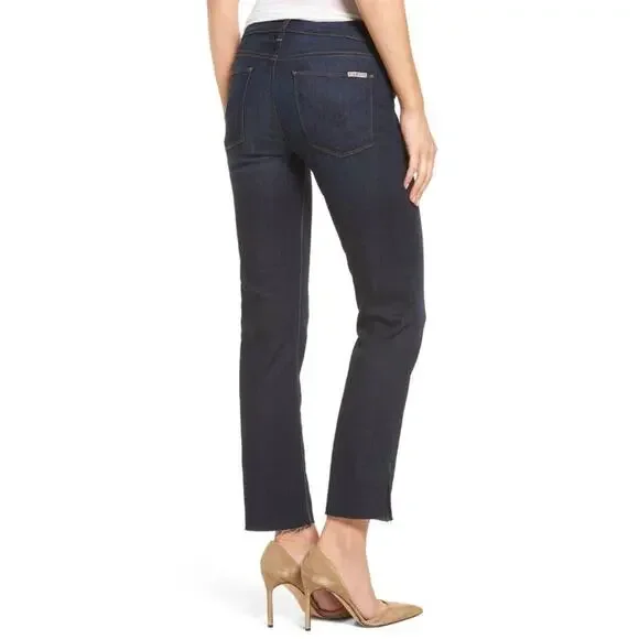 NWT Hudson Mid Rise Tilda Ankle Cigarette Leg Jeans Dark Wash Blue Womens Sze 27 - Picture 2 of 13